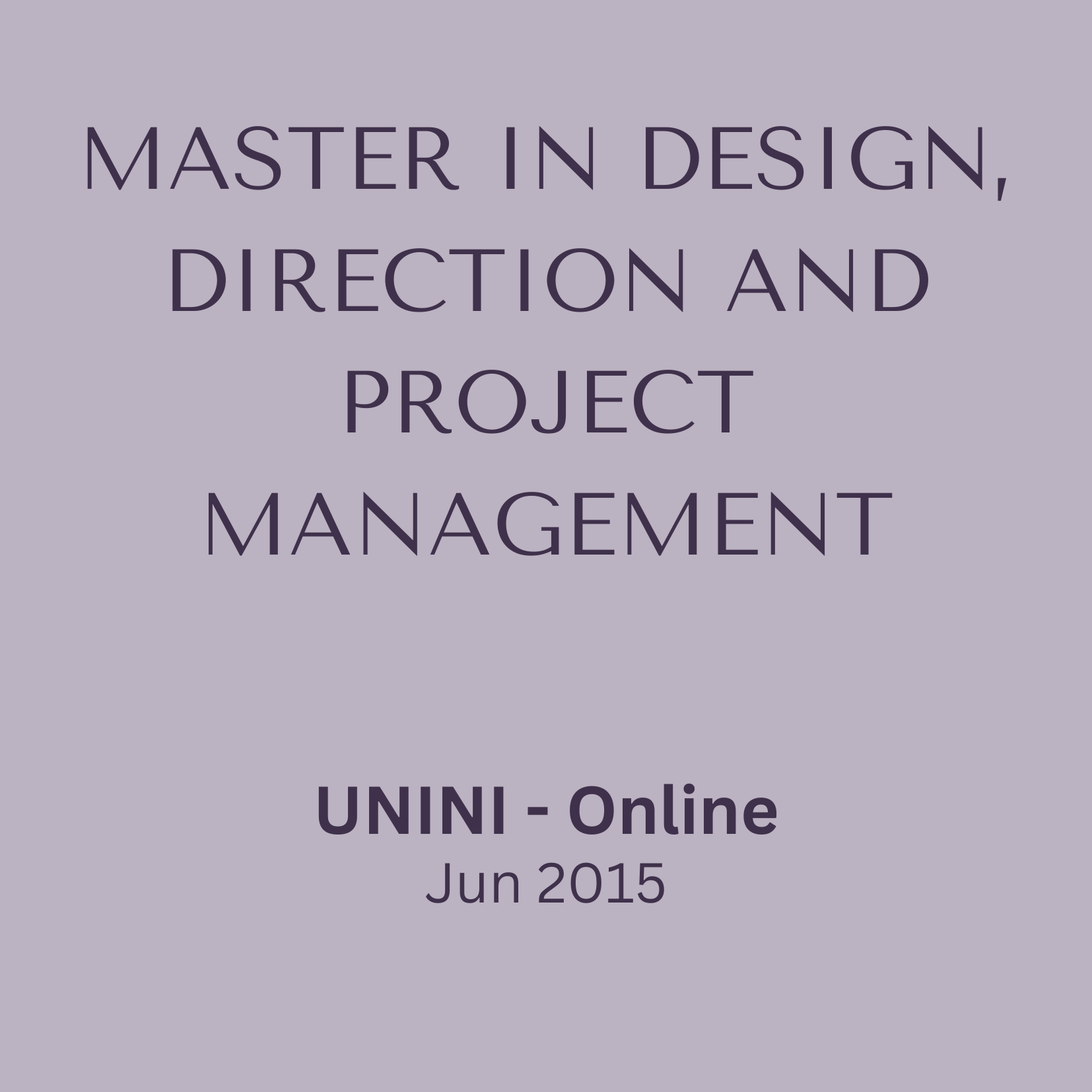 Master in project management